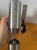 Electric Salt and Pepper Grinder Rechargeable Automatic Stainless Steel Mill Set Zevon