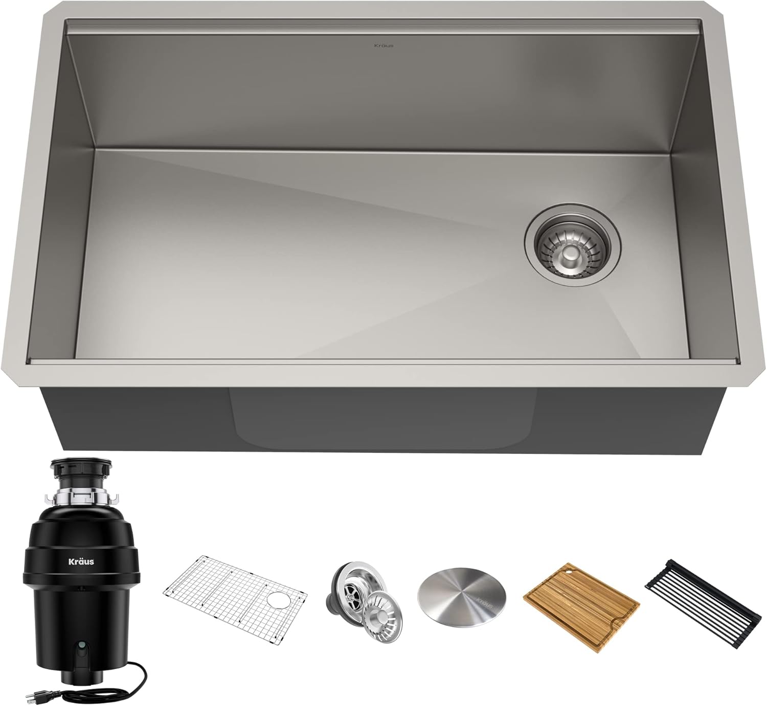32-Inch Undermount Workstation 16 Gauge Stainless Steel Kitchen Sink Zevon