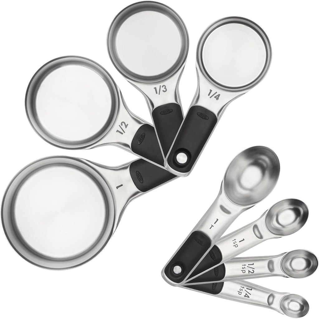 Good Grips 8-Piece Stainless Steel Measuring Cups and Spoons Set Zevon