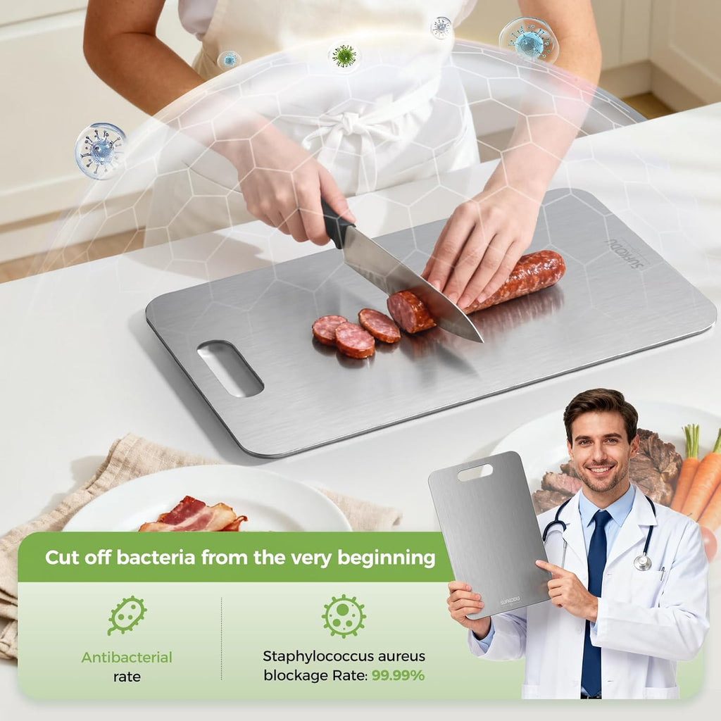 Titanium Cutting Board Set of 3 Double-Sided Non-Toxic Kitchen Chopping Boards Zevon