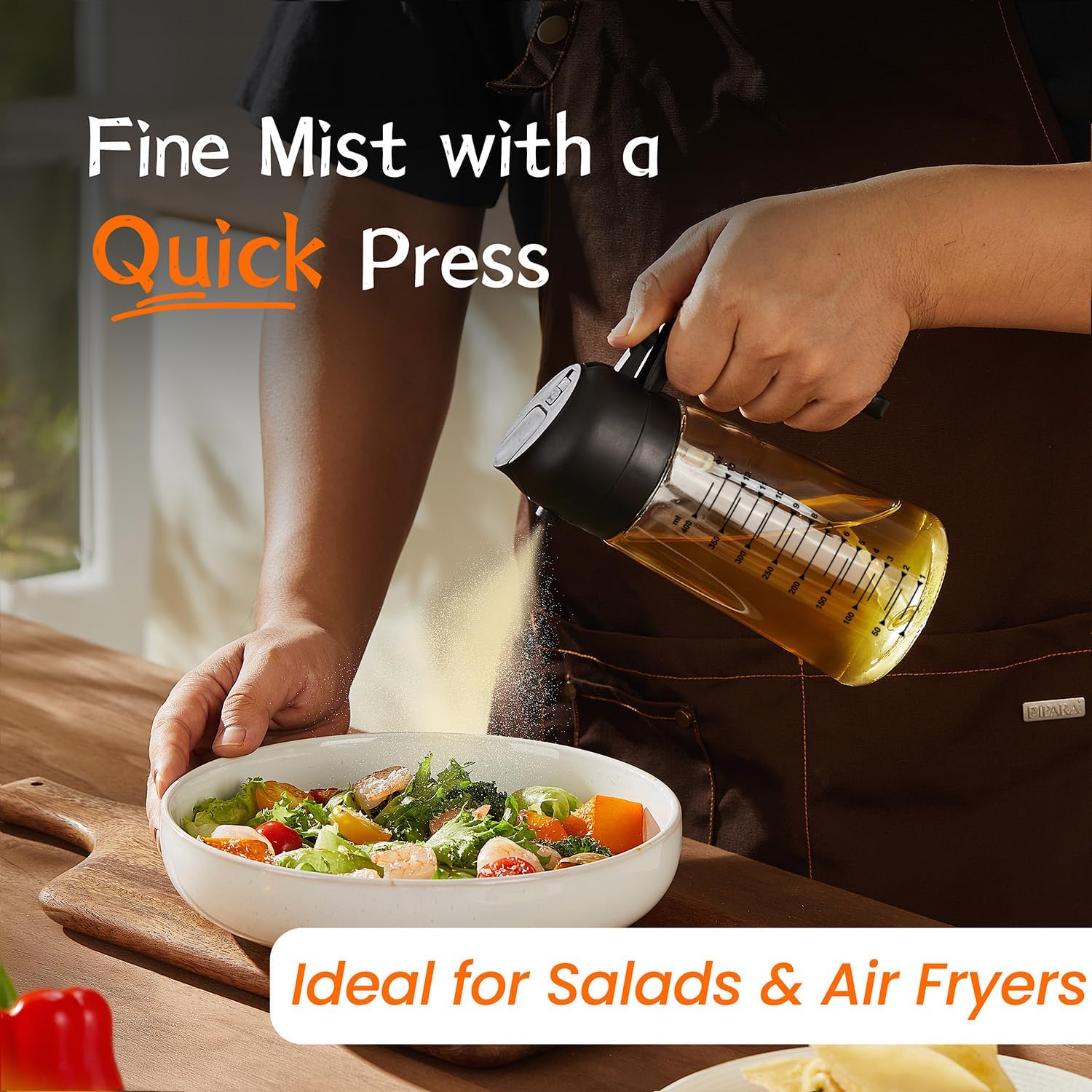 2-in-1 Glass Olive Oil Dispenser Bottle & Cooking Spray Mister Zevon