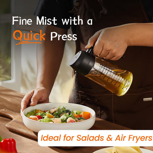 2-in-1 Glass Olive Oil Dispenser Bottle & Cooking Spray Mister Zevon