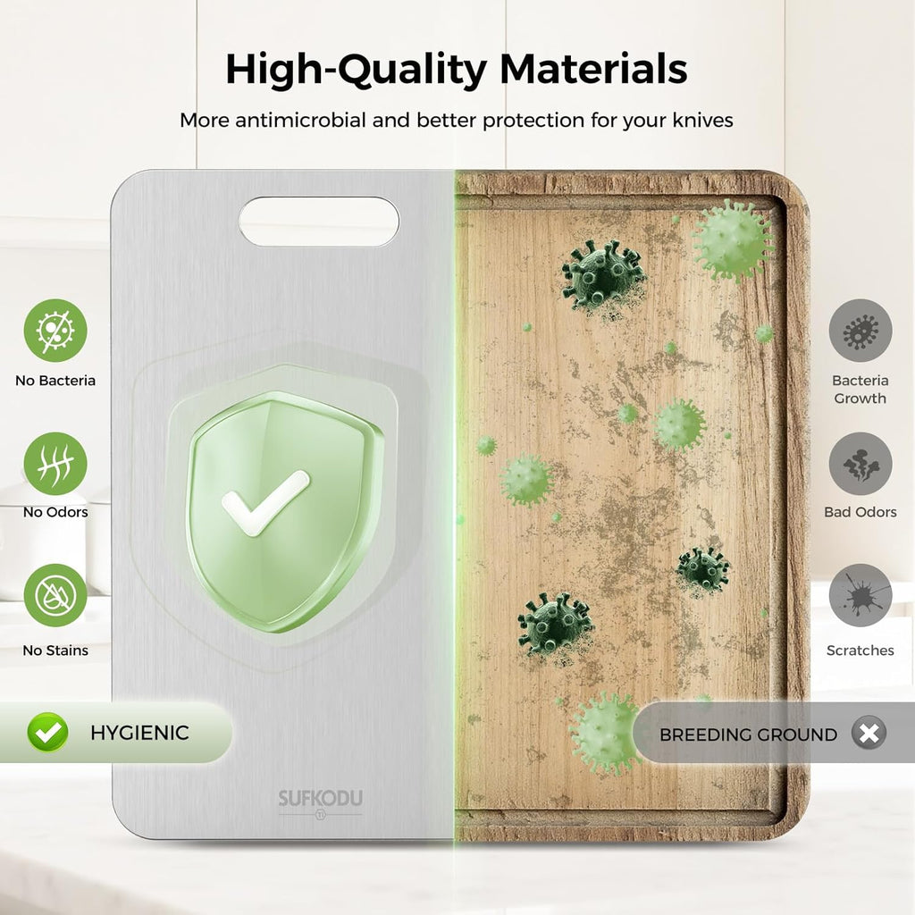 Titanium Cutting Board Set of 3 Double-Sided Non-Toxic Kitchen Chopping Boards Zevon