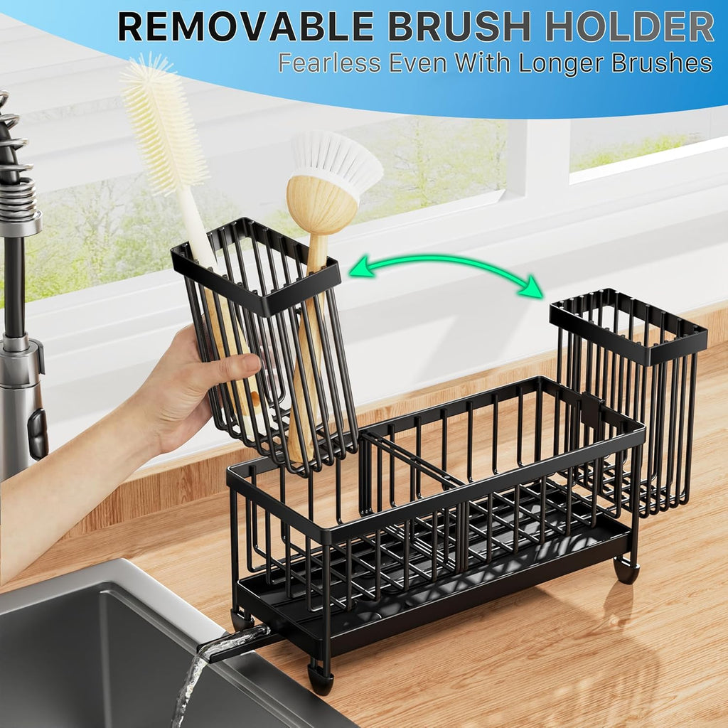 Cisily 304 Stainless Steel Sink Caddy Organizer & Kitchen Sponge Brush Holder Zevon
