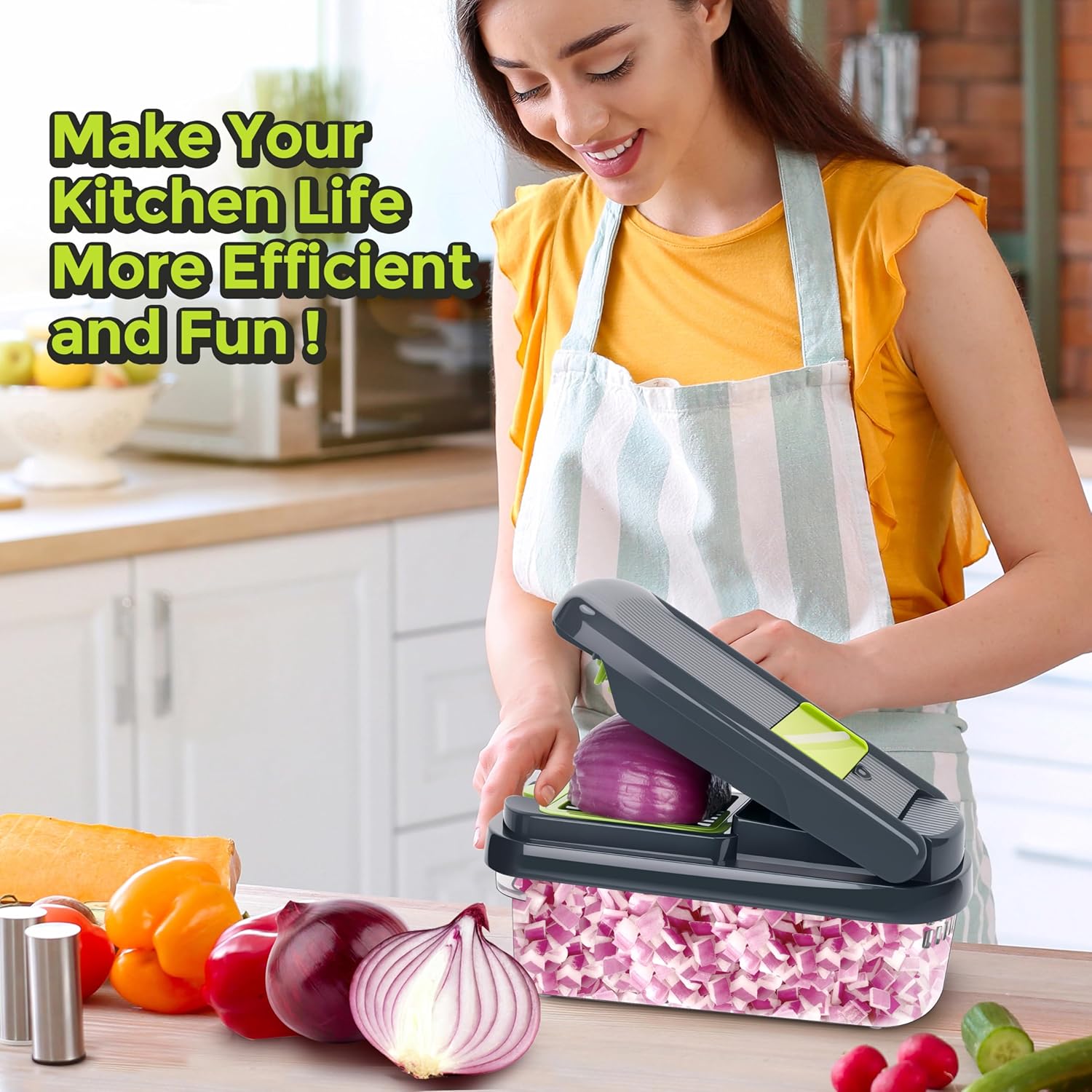 12-in-1 Multifunctional Vegetable Food Chopper with 7 Blades & Container Zevon