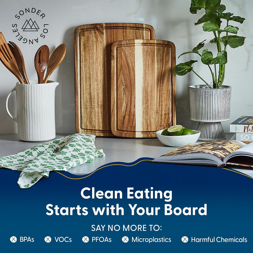 Wood Cutting Board Set with Juice Groove Zevon