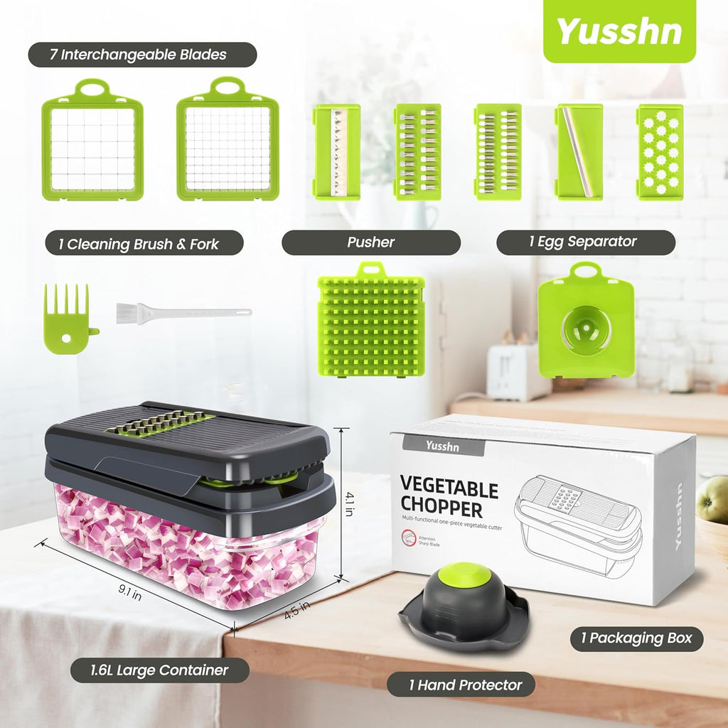 12-in-1 Multifunctional Vegetable Food Chopper with 7 Blades & Container Zevon