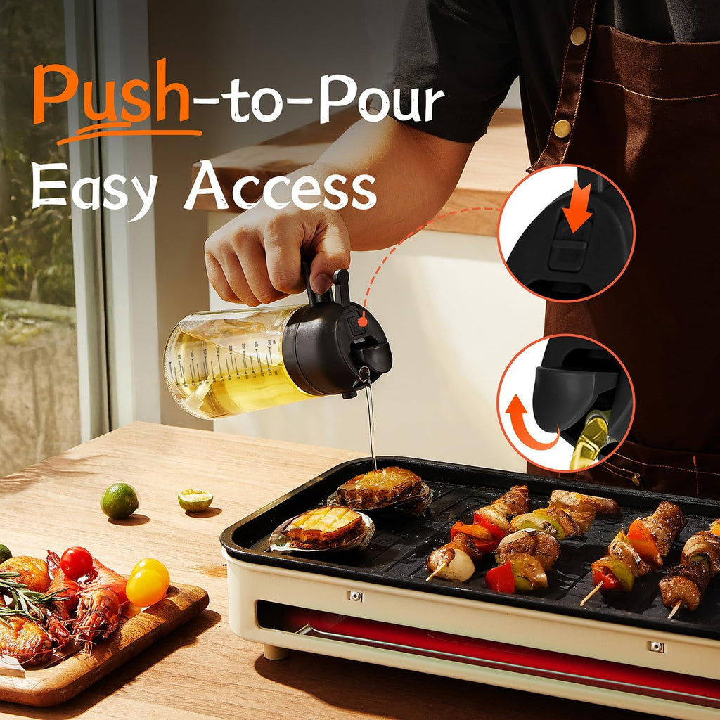 2-in-1 Glass Olive Oil Dispenser Bottle & Cooking Spray Mister Zevon