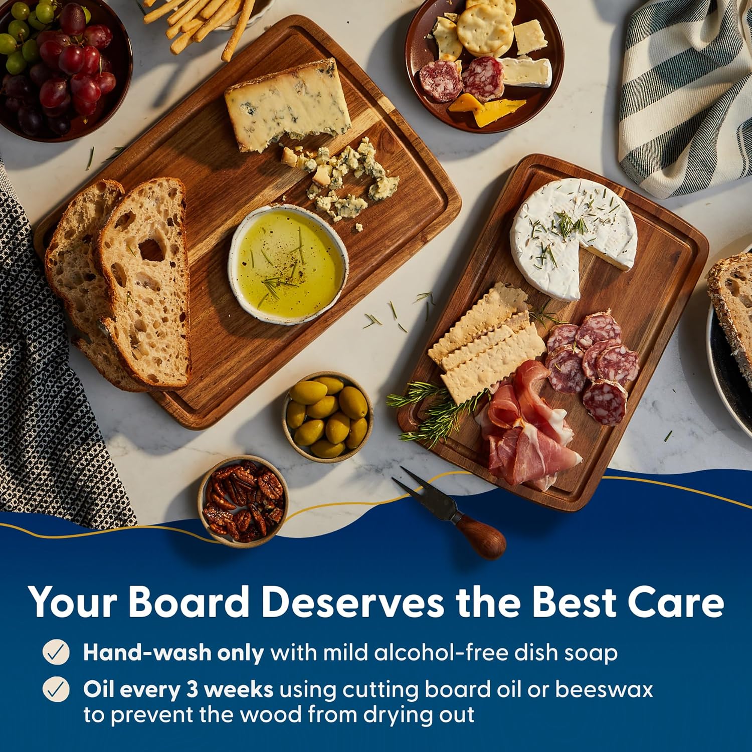 Wood Cutting Board Set with Juice Groove Zevon